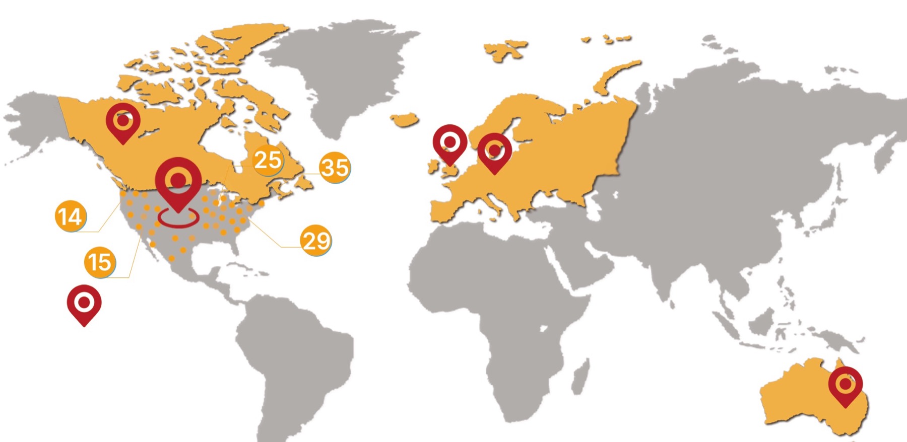 Growing dealer and support network map