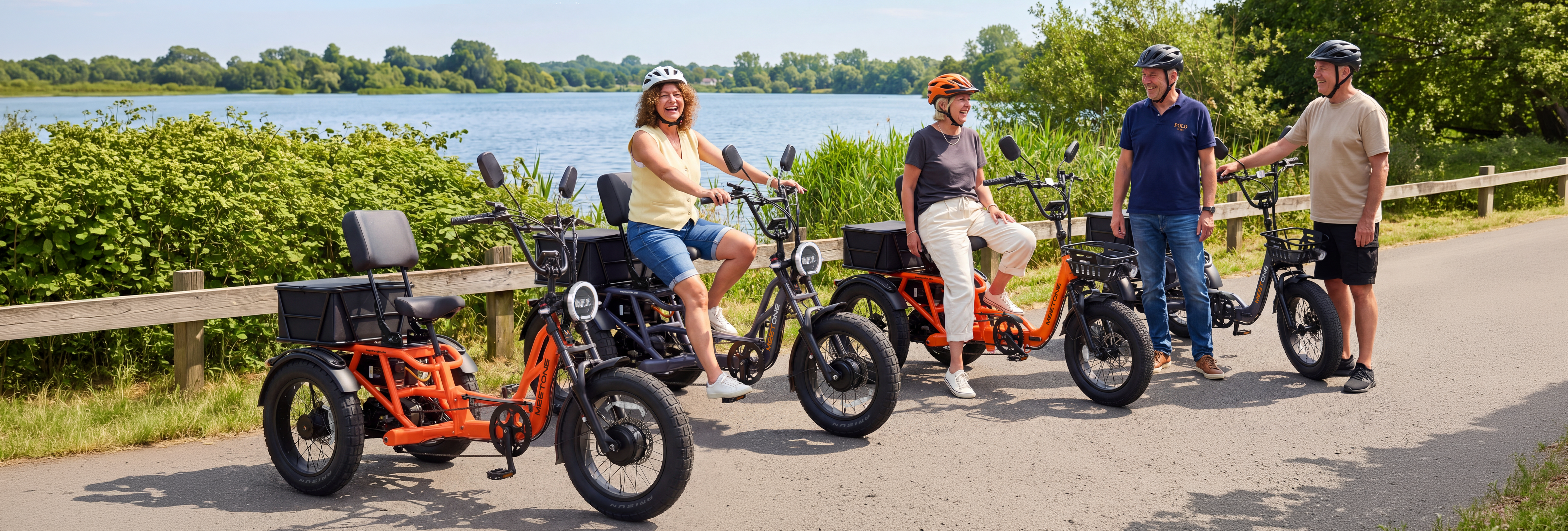 Meet One Trike riders beside a lake